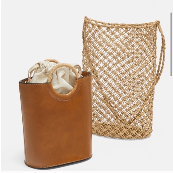NWT Zara: net bucket bag. 2 in 1! - Picture 1 of 5